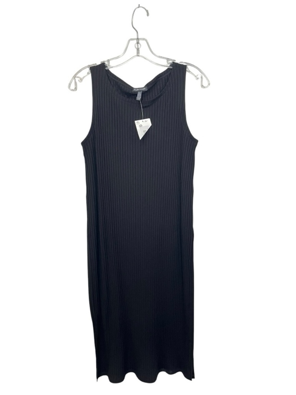 NWT Eileen Fisher‎ | Tunic Split Hem Ballet Neck Ribbed Knit Black Top XS